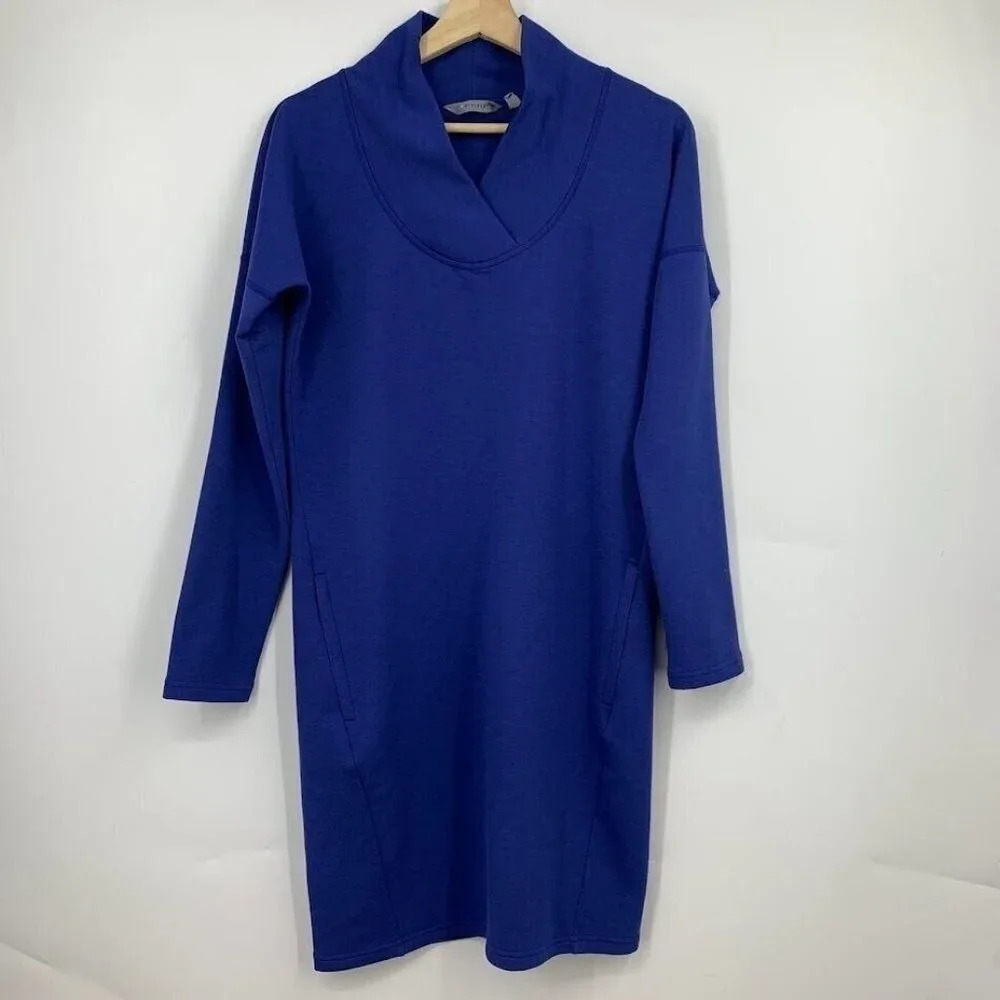 Athleta Women's Soft Tech Knit Cowl Neck Long Sleeve Sweatshirt Dress Size S